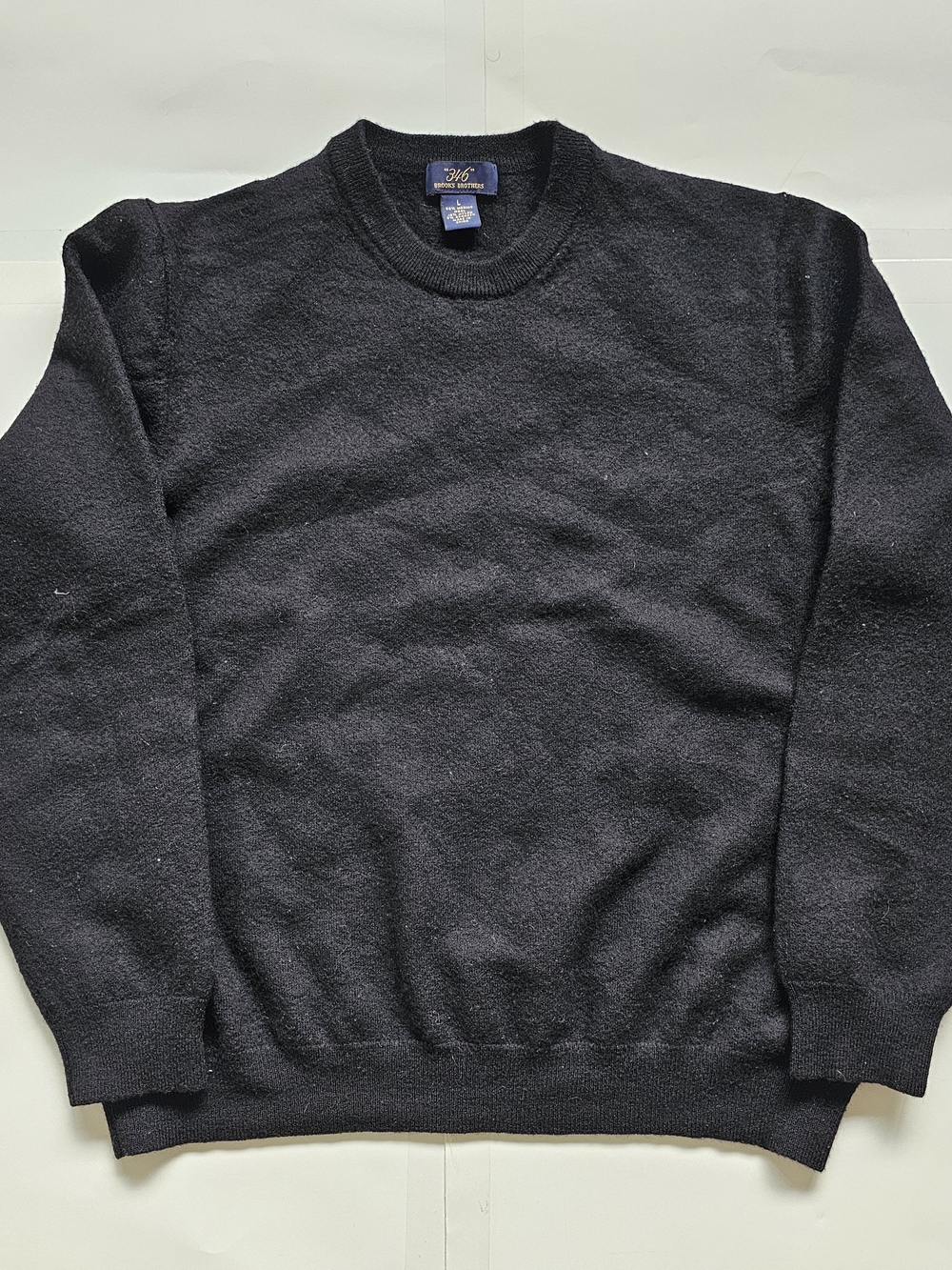 Brooks Brothers Men's Black Crewneck Sweater - Classic Knit
